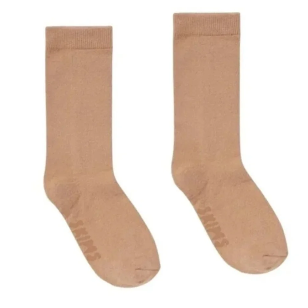 SKIMS Women's Mens Micropoly Mid Calf Socks Ochre